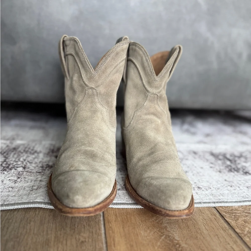 Tecovas Lucy Women's Grey Suede Ankle Boots 9.5 - Picture 2 of 11